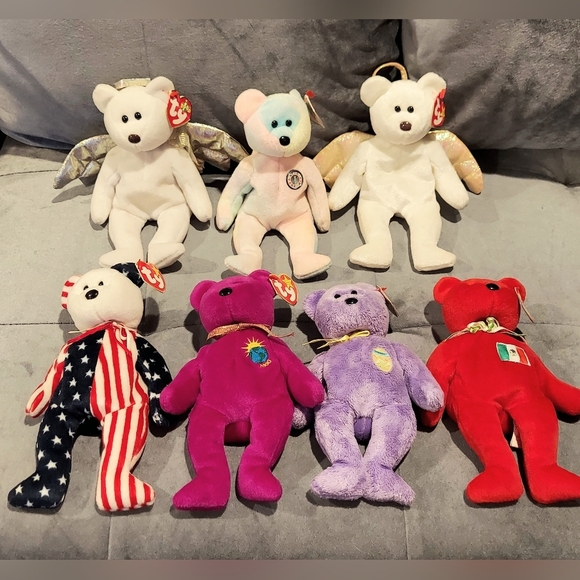 NWT VINTAGE TY TOYS RETIRED BEANIE BABIES ALL BEARS BUNDLE OF 7 RARE COLLECTIBLE - Picture 2 of 9